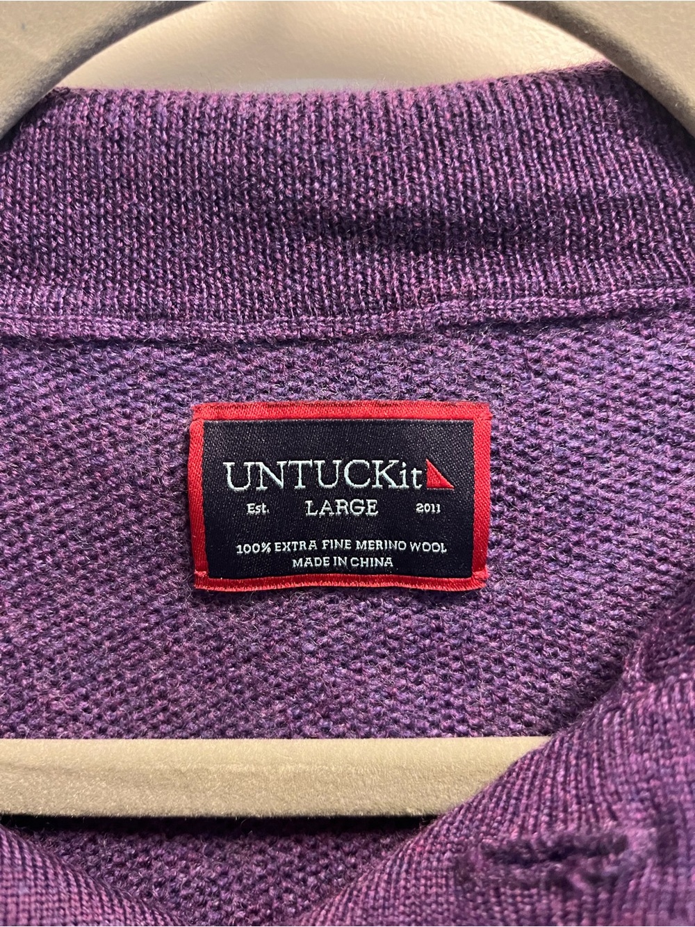 UNTUCKit Purple Merino Wool Sweater - Picture 2 of 5